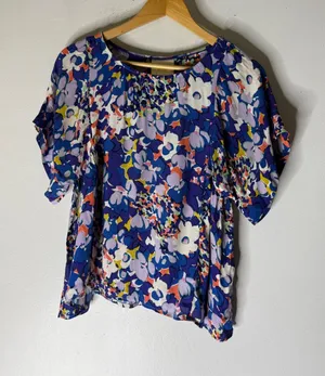 Anthropologie Maeve Floral Baby Doll Kimono Sleeve‎ Milla Blouse SMALL S thumbnail 1