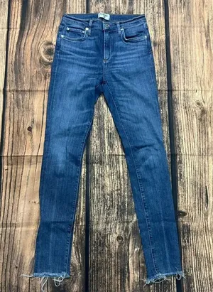 Agolde Women's Skinny Jeans‎ Size 27 Blue Medium Wash Frayed Hem thumbnail 1