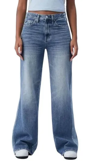 Pacsun Blue Baggy Fit Wide Leg Two Tone Jeans(Size 24) thumbnail 1