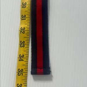 Vintage Ralph Lauren Polo Women's Red/Blue Stripe Double D Ring Preppy Belt thumbnail 5