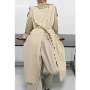 Zara ZW Collection High Neck Butter Trench Coat Luxury City Fall Runway thumbnail 11