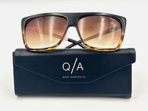 Quay Australia OTL II Sunglasses Womens Oversized Tortoise Fade Rose‎ Gold Glam thumbnail 1