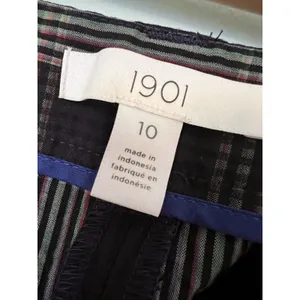 Blue 1901 Navy Plaid Tartan Tory Wide Leg Pants, sz‎ 10 thumbnail 2