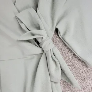 ASOS Womens Dress 4 Mint Green Textured Wrap V Neck Plunge Kimono Tie Waist thumbnail 13
