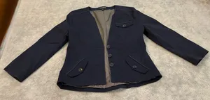 Classic Navy Women's Blazer Jacket by Express Size 10 thumbnail 1