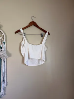 Reformation Nelly Knit Tank Top Ivory Size Medium thumbnail 4