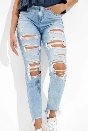 American Eagle 🦅 360 Next level stretch distressed hem skinny thumbnail 1