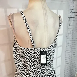 City Chic NWT Black White Corina Spot Sleeveless Smocked Maxi Dress Size S/16 thumbnail 7