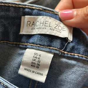 Rachel Zoe Womens Denim Midi Denim Skirt Medium Wash Front Slit Size 6 Blue Jean thumbnail 3
