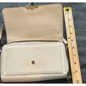 Forever LengRui Cream White Crossbody Wallet Bag Rhinestone Accents Organizer thumbnail 13