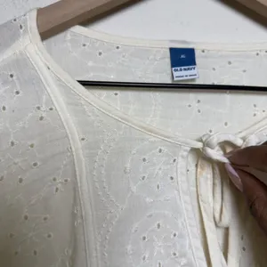 Old Navy Women Cotton Roma Blouse XL White Eyelet Embroidered Balloon Cottage thumbnail 10