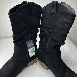 Universal Thread Adaline Knee Height Pull On Western Boots Black thumbnail 5
