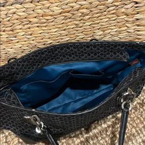 Coach Madison Op Art Needlepoint East West Tote- Black thumbnail 7