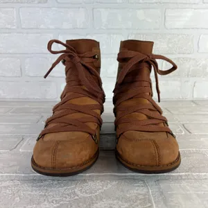 Merrell‎ Boots Womens 8 Brown Leather Strappy Lace Up Back Zip Outdoor Shiloh II thumbnail 7