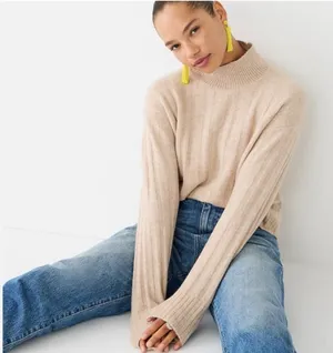 J.‎ Crew Ribbed mockneck sweater in Supersoft yarn thumbnail 1