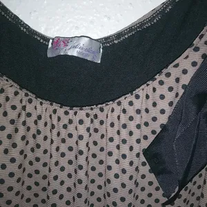 Julies Closet Maternity L Taupe Dot Bow Tank Top thumbnail 4