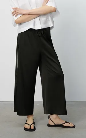 Zara Black Wide-Leg Pants thumbnail 1