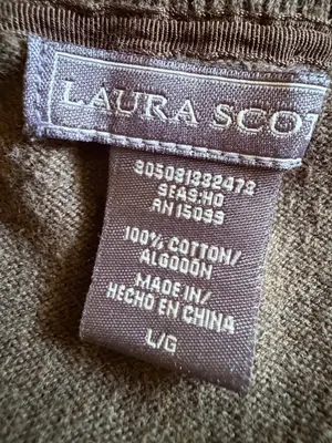 Laura Scott Argyle Cardigan Women's Brown Sweater Size L thumbnail 3
