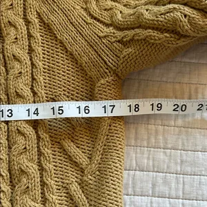 Vintage Jones, New York cable knit cotton two button open front sweater M thumbnail 10