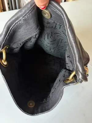 Fossil Purse Shoulder Bag Black Leather thumbnail 7