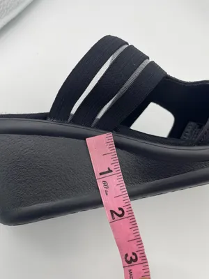Skechers wedge platform cushion black sandals women’s Size 9 thumbnail 10