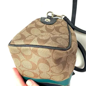 Coach Blue Varsity Stripe Mini Bennet Satchel Bag Purse Crossbody thumbnail 8