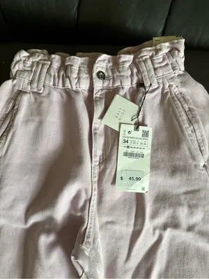 NWT Zara Light Lilac High-Rise barrel jeans size 2 thumbnail 3