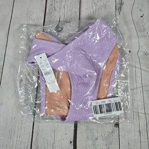 J. Crew Textured curved-waist‎ cheeky bikini bottom Dusty Mauve L NWT thumbnail 9