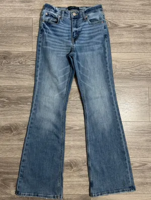 Aeropostale‎ Womens High Rise Flare Jeans 24x31 in Medium Wash Blue Size 2 Boho thumbnail 1