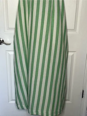 Pact Organic Cotton & Linen Sz XXXL Green and White Striped Maxi Dress thumbnail 5