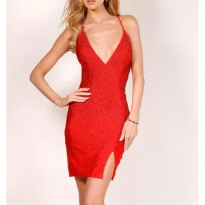 NWT LUCCI‎ LU 4156 GREEN Sparkle Backless Dress Sz 2 $248 thumbnail 3