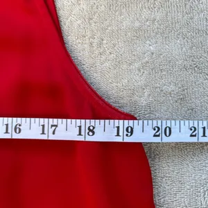 Zara Red Sleeveless Top pearls necklace party classic career Xmas holiday L thumbnail 6
