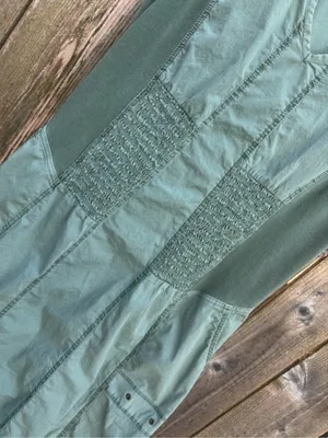EUC XCVI WEARABLES Gibbon Tank Dress Bubble Hem Sleeveless V Neck Green Large thumbnail 5