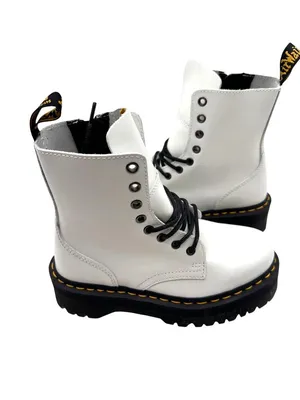 Dr. Martens Women Size 9 Jadon Lace-Up White Chunky Sole Platform Boots Combat thumbnail 4