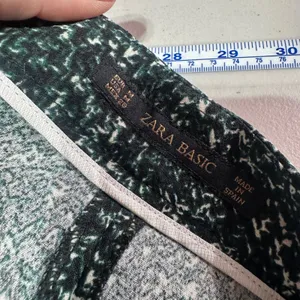 ZARA Green Black White Textured Ankle Pants Women's M Office Career‎ Workwear thumbnail 4