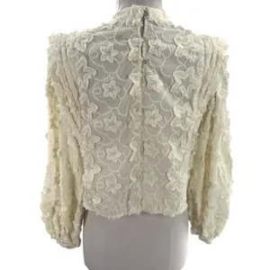 FARM RIO Star‎ 3D Embroidered Blouse in Off White - size S thumbnail 10