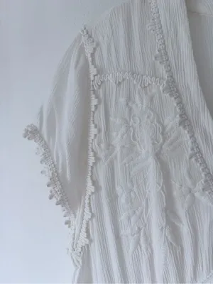 Free People Marissa White Embroidered Mini Dress size small Boho Festival thumbnail 6