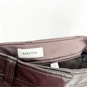 Aritzia‎ Babaton Command Faux Leather Trousers Women's 0 Brown Capsule Wardrobe thumbnail 6