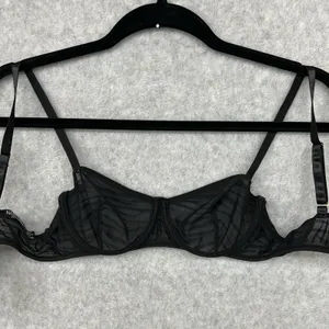 Nasty Gal Size Small Black Sheer Zebra Print Wireless Bra thumbnail 6