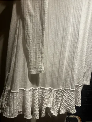 NWT FREE PEOPLE Tate Pointelle Tunic- Ivory Combo $78 MSRP thumbnail 3