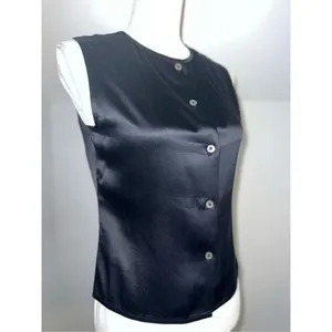 100% Silk Button Back Tank Top Women’s Size 8P thumbnail 4