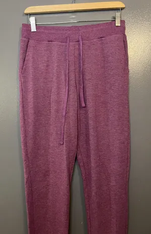 Daisy Fuentes Pants Womens Medium Purple Heather Jogger Lounge Drawstring Ruched thumbnail 1