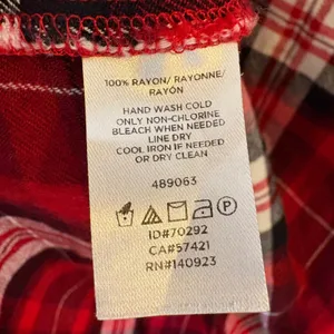 LOFT Red Plaid Long‎ Sleeve Button Back Blouse Size Medium thumbnail 5