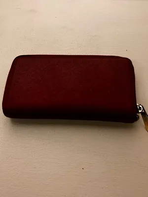 Michael Kors Saffiano Wallet in Burgundy with Gold Hardware thumbnail 2