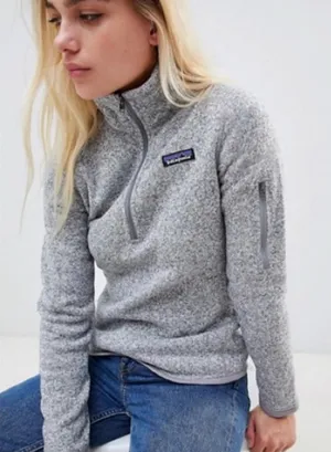 Patagonia Women's Better Sweater 1/4-Zip Fleece Pullover Light Gray Small thumbnail 1