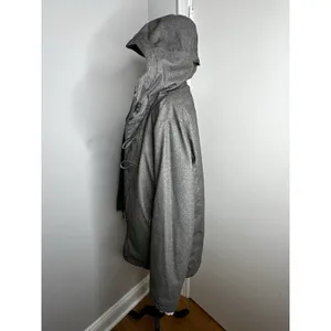 Cabela's Women's Sz:S Sherpa Lined Grey Hooded Parka Jacket Full Zip Horn Toggle thumbnail 4