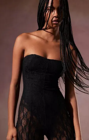 Urban Outfitters Black Kimchi Blue Lala Sheer Lace Jumpsuit thumbnail 3