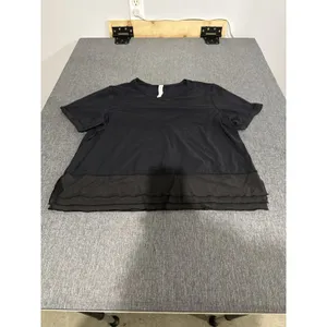 Lululemon Women Sole Training Short Sleeve Shirt Sheer With Ruffle Detail Sz 12 thumbnail 2