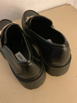 Steve Madden women black leather platform loafer Approach shoes US 10 thumbnail 7