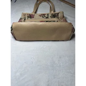 B Collection Floral Tapestry Shoulder Bag Beige Pink Vintage Rose Tote Pocket thumbnail 9